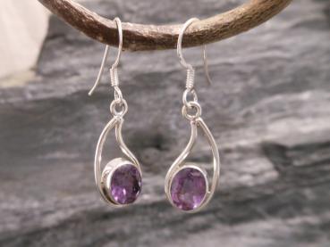 Earrings Silver  Amethyst