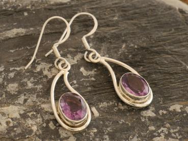 Earrings Silver  Amethyst