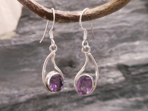 Earrings Silver  Amethyst