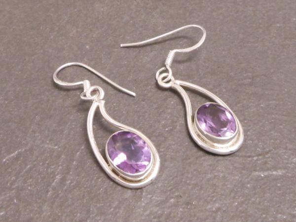Earrings Silver  Amethyst