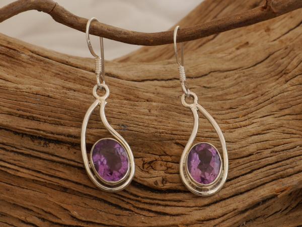 Earrings Silver  Amethyst