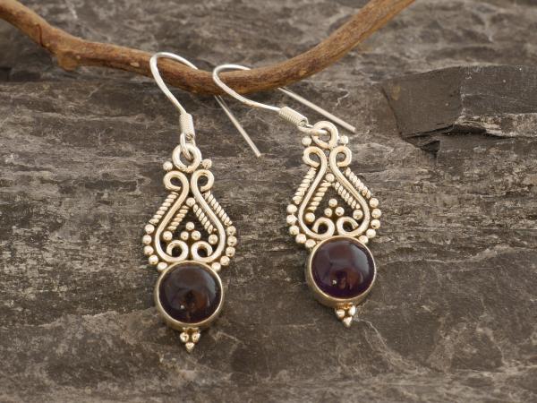 Earrings Silver  Amethyst