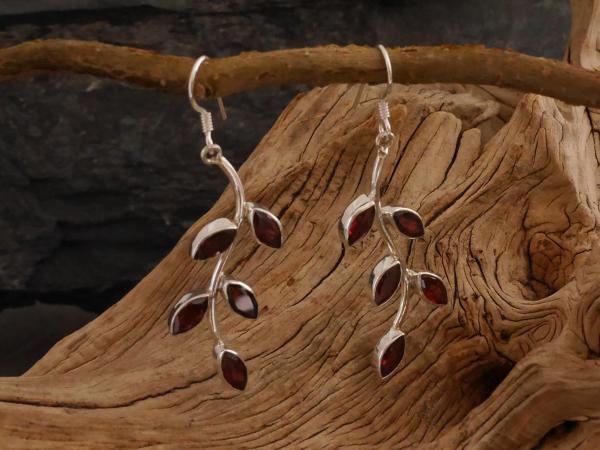 Earrings Silver  Garnet