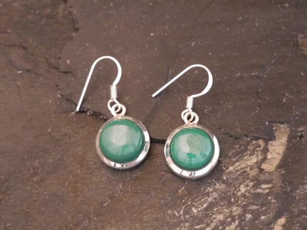 Earrings Silver  Malakite