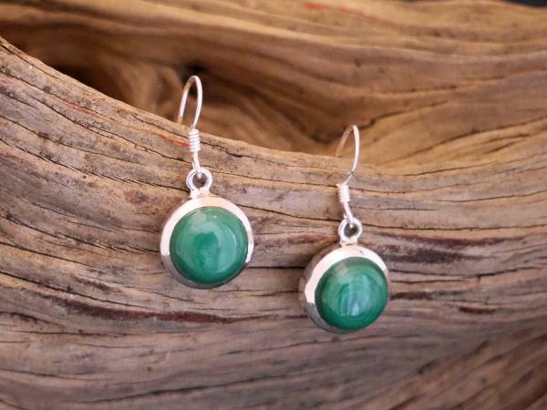 Earrings Silver  Malakite