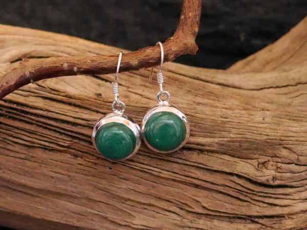 Earrings Silver  Malakite