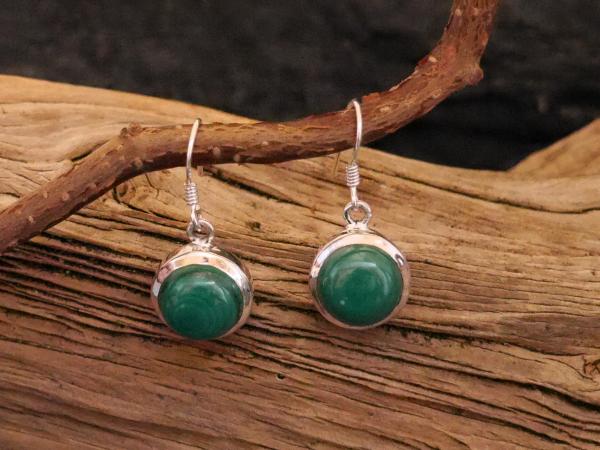 Earrings Silver  Malakite